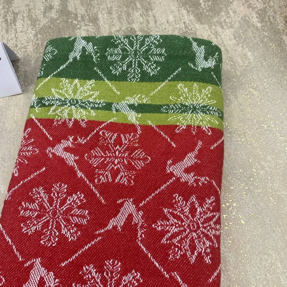 Pier 1 Imports Christmas Red/Green Deer Cloth Placemats - Set of 2